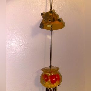 Antique cat and fish  wind chime